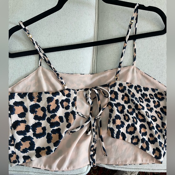 Victoria’s Secret Cheetah Print Satin Crop Top - Picture 2 of 4